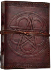 Pentagram Leather Blank Book w/ Cord                                                                                    