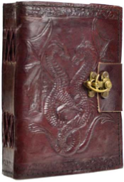 Double Dragon Leather Blank Book w/ Latch                                                                               