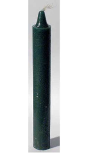 Green Taper Candle  6"                                                                                                   