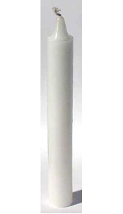 White Taper Candle  6"                                                                                                   