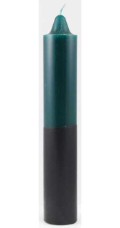 Green/ Black Pillar Candle 9"                                                                                           