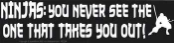 Ninjas: You Never See the One That Takes You Out - Bumper Sticker                                                         