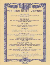 Nine Noble Virtues Poster                                                                                               