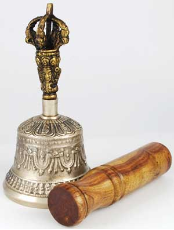 Bronze Tibetan Hand Bell & Puja Stick                                                                            