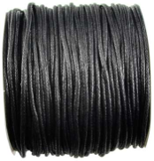 Black Waxed Cotton cord 2mm 100 meters                                                                                  