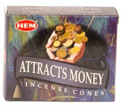 Attracts Money HEM Cone Incense 10 Pack                                                                                         