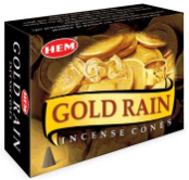Gold Rain HEM Cone Incense 10 Pack                                                                                              