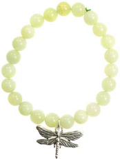 New Jade Serenity Silver Dragonfly Bracelet                                                                                          