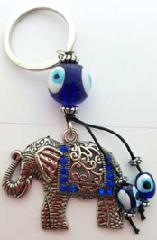 Elephant Evil Eye Keychain                                                                                              