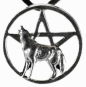 Howling Wolf Pentagram Pendant                                                                                                        