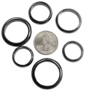 Rounded Hematite Rings (50/bag)  6mm                                                                                    