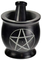 3" Black Pentagram Mortar & Pestle