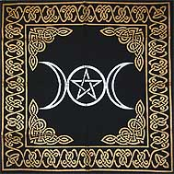 Triple Moon Pentagram Altar Cloth 24" x 24"                                                                             