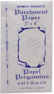 Parchment Paper  3" x 4" 12 Pack                                                                                         