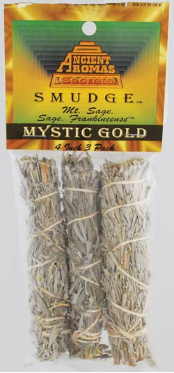 Mystic Gold Smudge Stick 3 Pack 4"                                                                                         