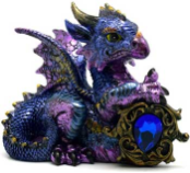 Pink/Purple Dragon w/ Stone Statue  4"                                                                                          