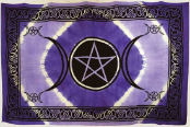 Purple Triple Moon Pentagram Tapestry 72" x 108"                                                                        