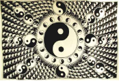 White and Black Yin Yang Tapestry 72" x 108"                                                                            