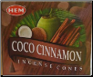 Coconut Cinnamon HEM Cone Incense 10 Pack                                                                                       