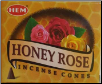 Honey Rose HEM Cone Incense 10 Pack                                                                                             