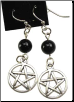 Black Onyx Pentagram Earrings                                                                                           