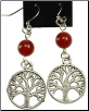 Carnelian Tree of Life Earrings                                                                                         