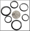Rounded Hematite Rings (50/bag)  6mm                                                                                    